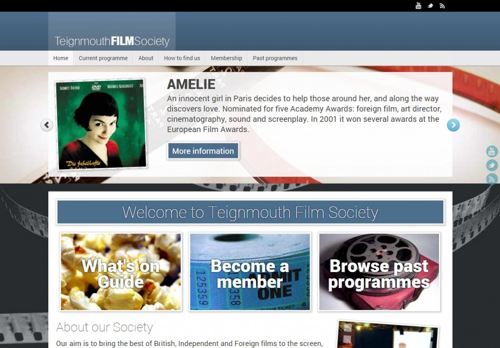 Teignmouth Film Club - web design
