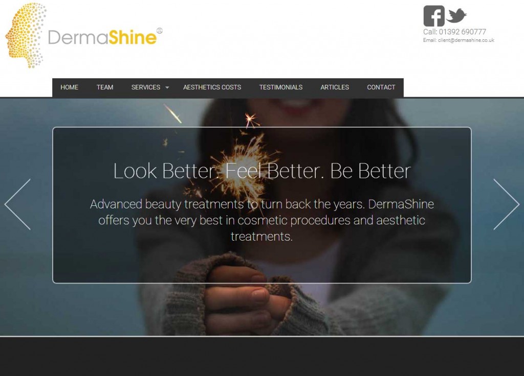 DermaShine - web design - Exeter