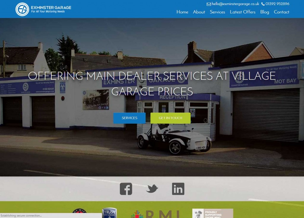 Exminster Garage - web design - Devon