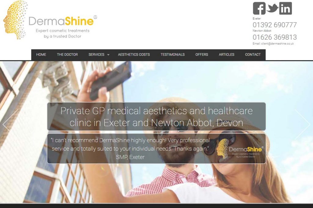 Dermashine services website